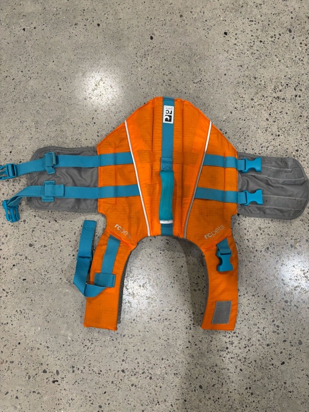 Orange and Teal Dog Life Jacket Vest